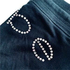 Bebe Logo Crystal track joggers sweatpants pants black women XS S